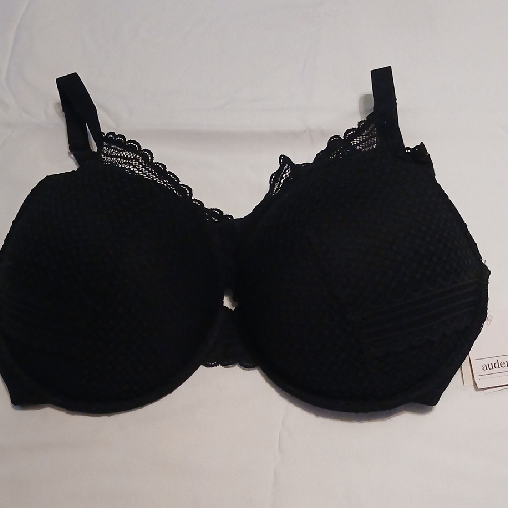 Auden Black Lace Full Coverage Bra Sz.44DDD